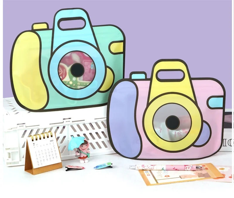 20pcs cartoon camera candy bags with window – cute snack pouches for kids’ party treats.