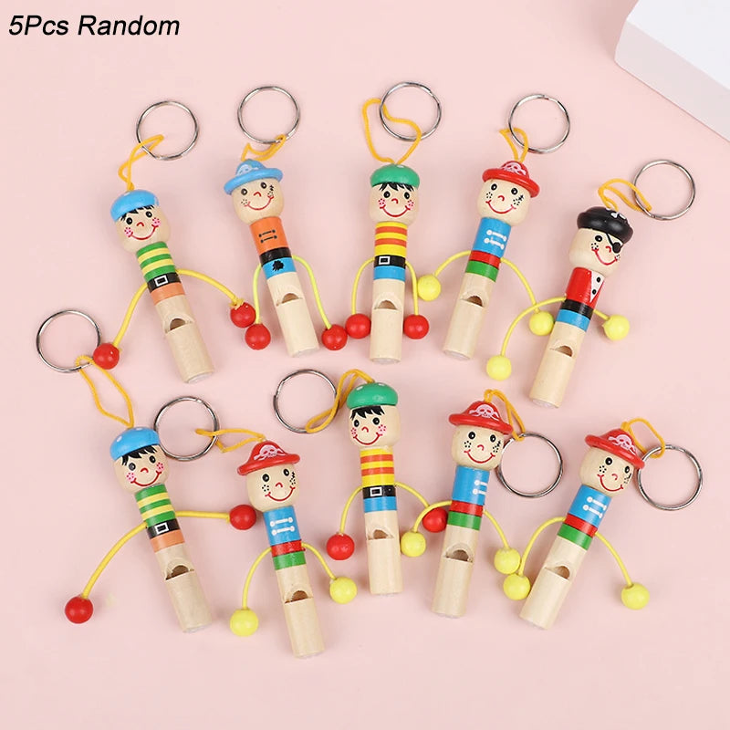 5/12/20pcs wooden pirate whistles – fun kids party favors.