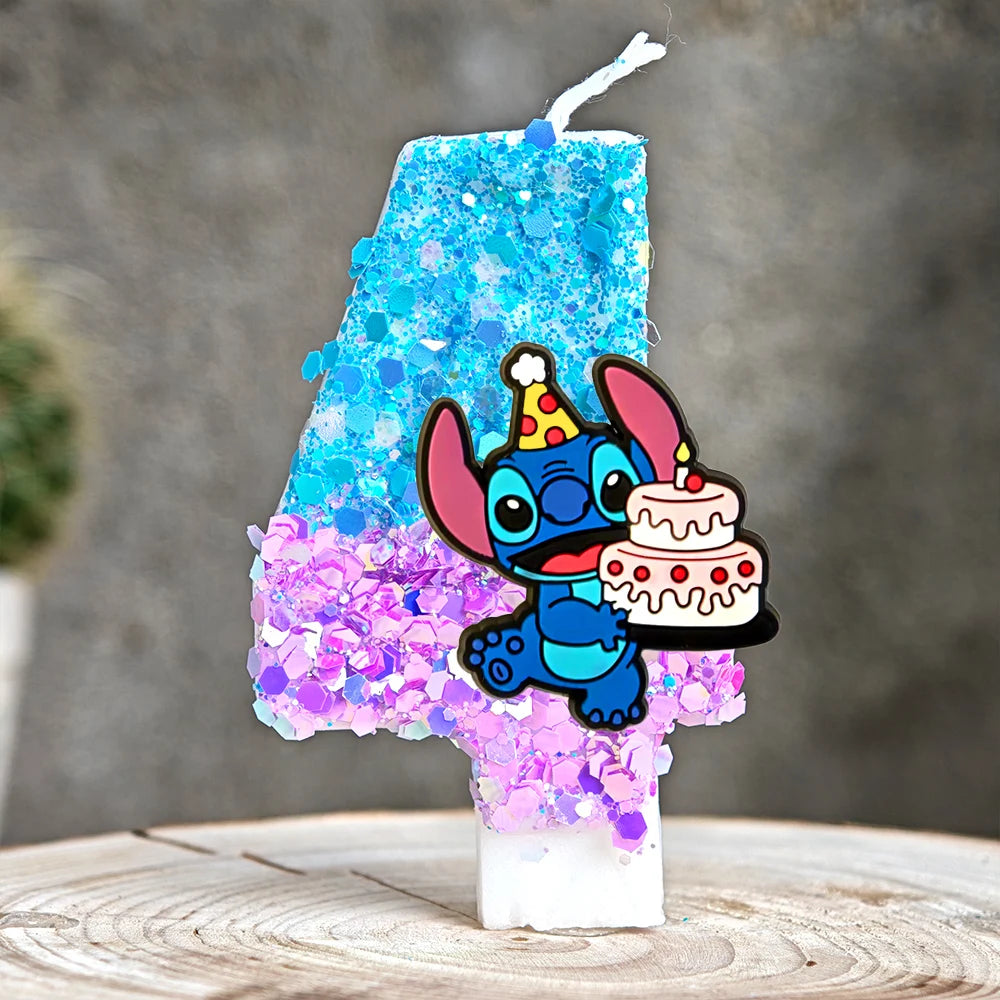 Lilo & Stitch Candle Number 0-9 Anime Digital Stitch Angel Children Themed Party Candles Baby Shower Party Gifts