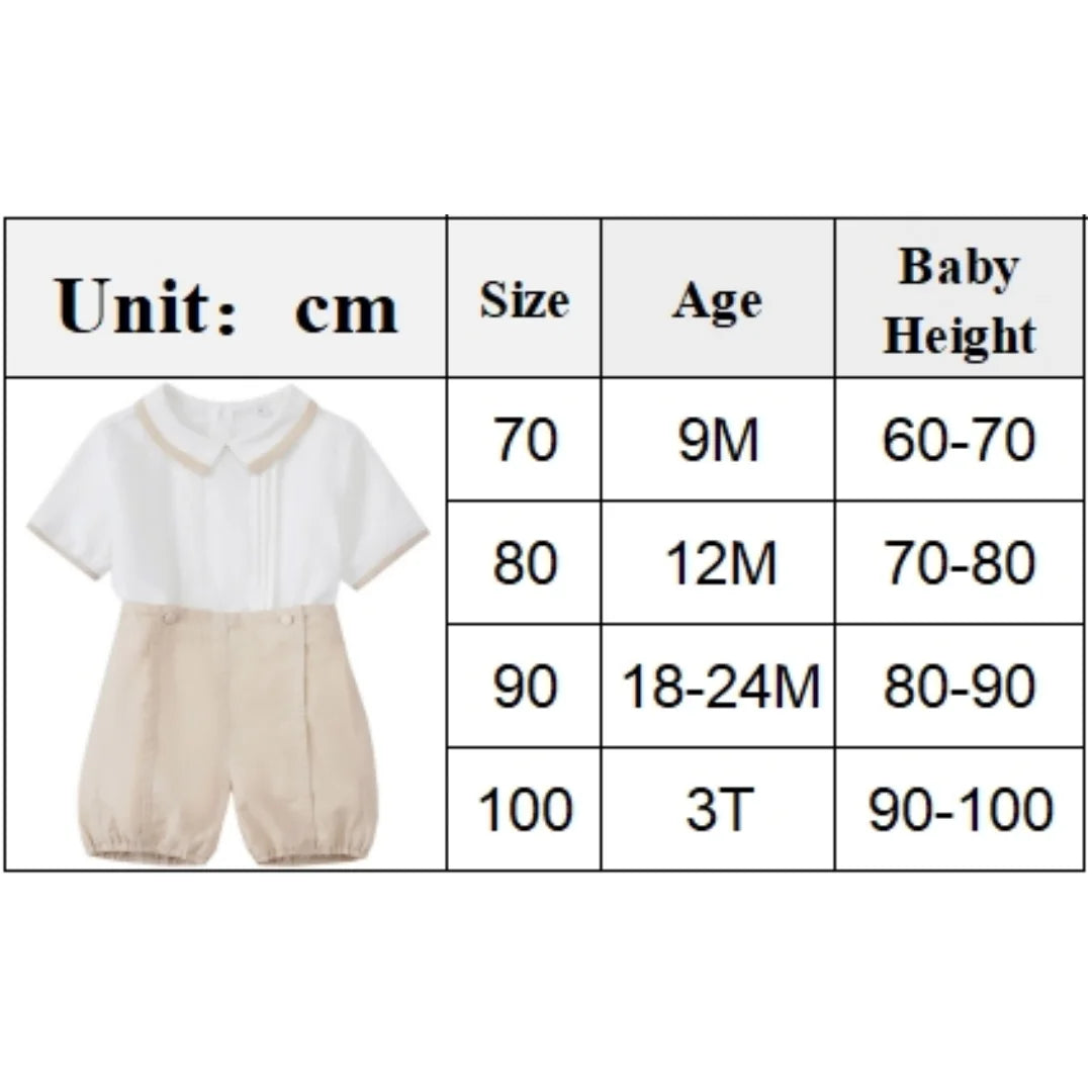 Boys Summer Gentleman 2-Piece Set – Shirt & Shorts