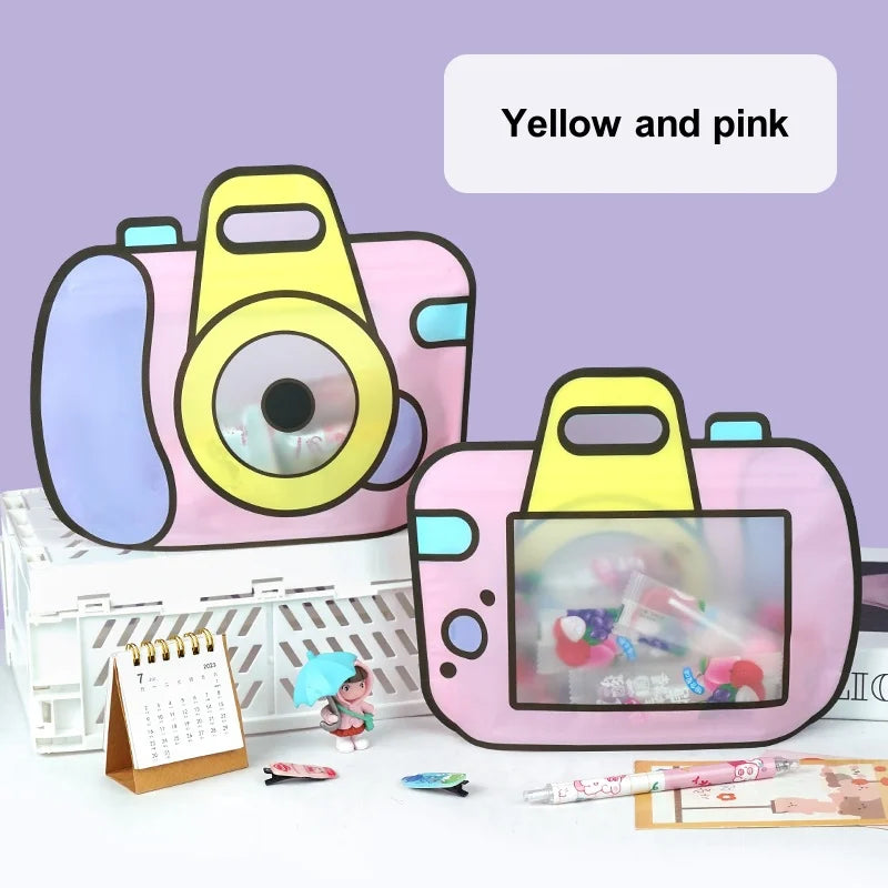 20pcs cartoon camera candy bags with window – cute snack pouches for kids’ party treats.