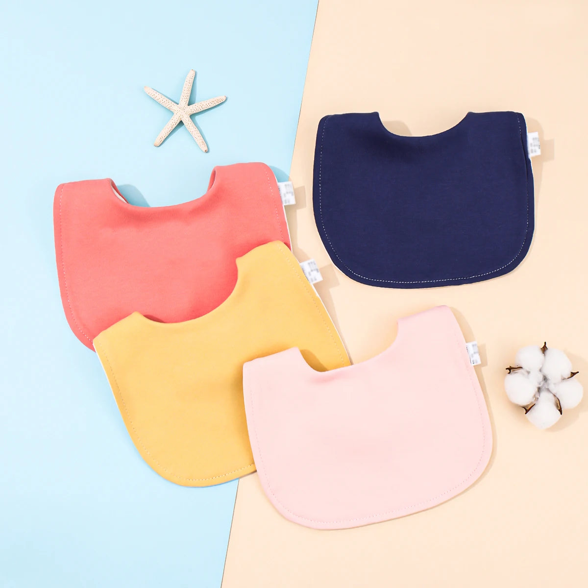 4pcs Cotton Baby Bibs for Boys & Girls