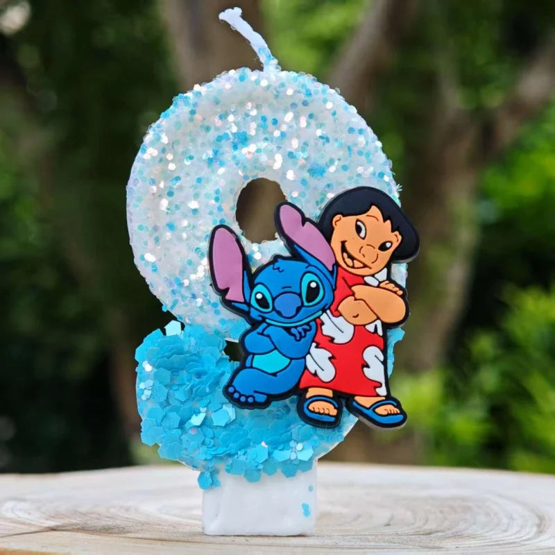 Lilo & Stitch Candle Number 0-9 Anime Digital Stitch Angel Children Themed Party Candles Baby Shower Party Gifts