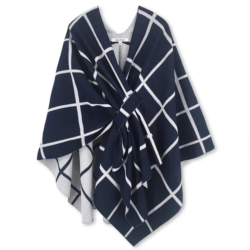 Luxury winter poncho for women, warm, stylish, and perfect for cozy, windproof outing