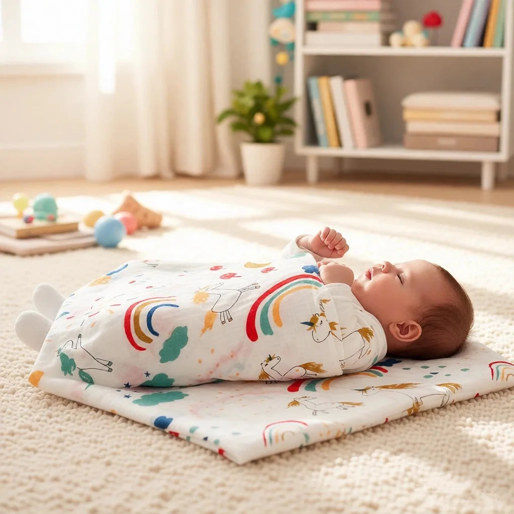 Soft Baby Bath & Swaddle Cloth (4-Layer)