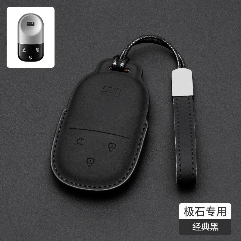 Rox01 2024 2025 2026 Car Leather Key, Cover Remote Case Cover Car Keychain Holder Bag Accessories