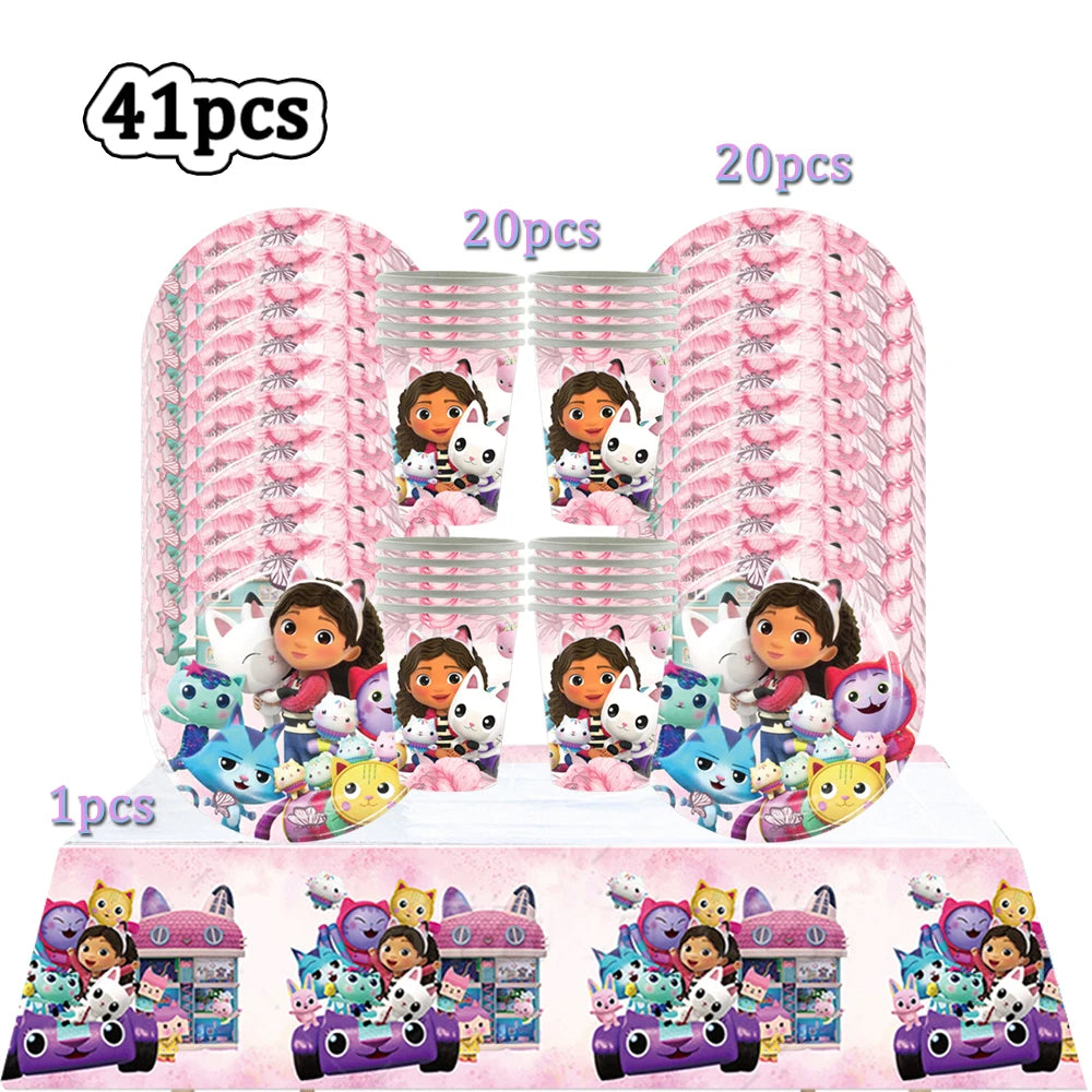 Gabby Doll House Party Tableware Set for Girls