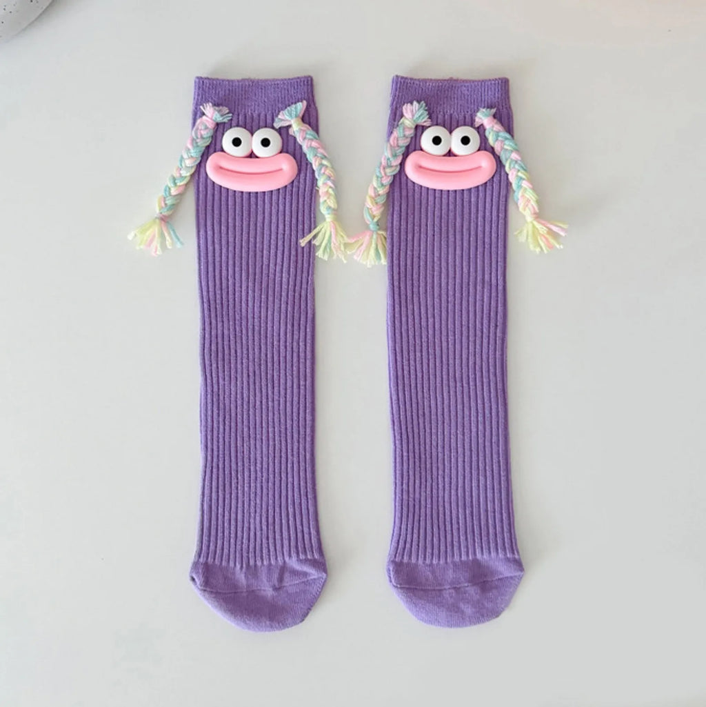 Funny Colorful Cartoon Knee-High Socks