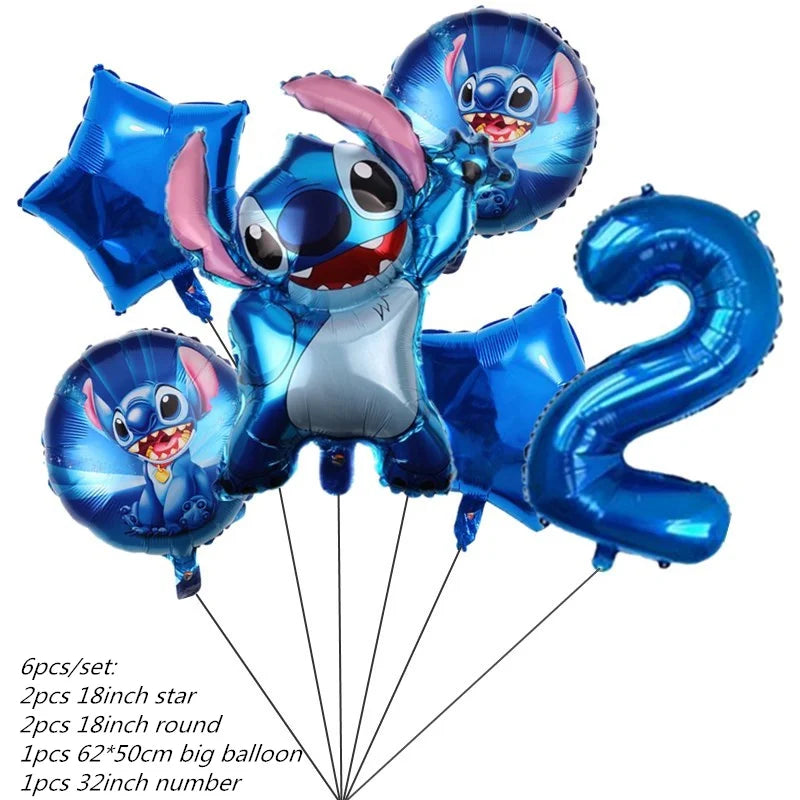 Lilo&Stitch Party Supplies Cup, Plates, Tablecloth, Balloons, Cake Toppers, Gift Box Birthday Party Decoration