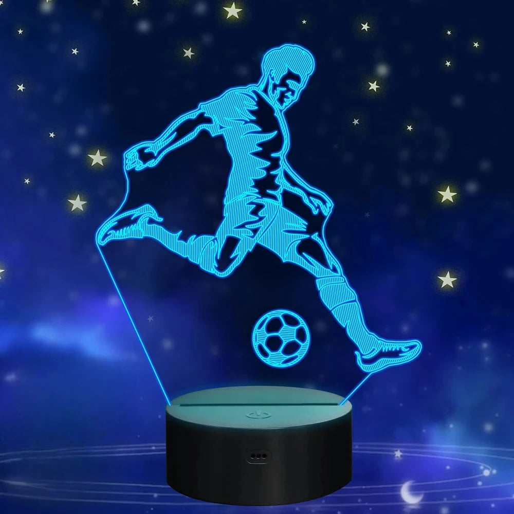 Footballer Cristiano Nathan LED 3D LED Night Light 7/16 Colors