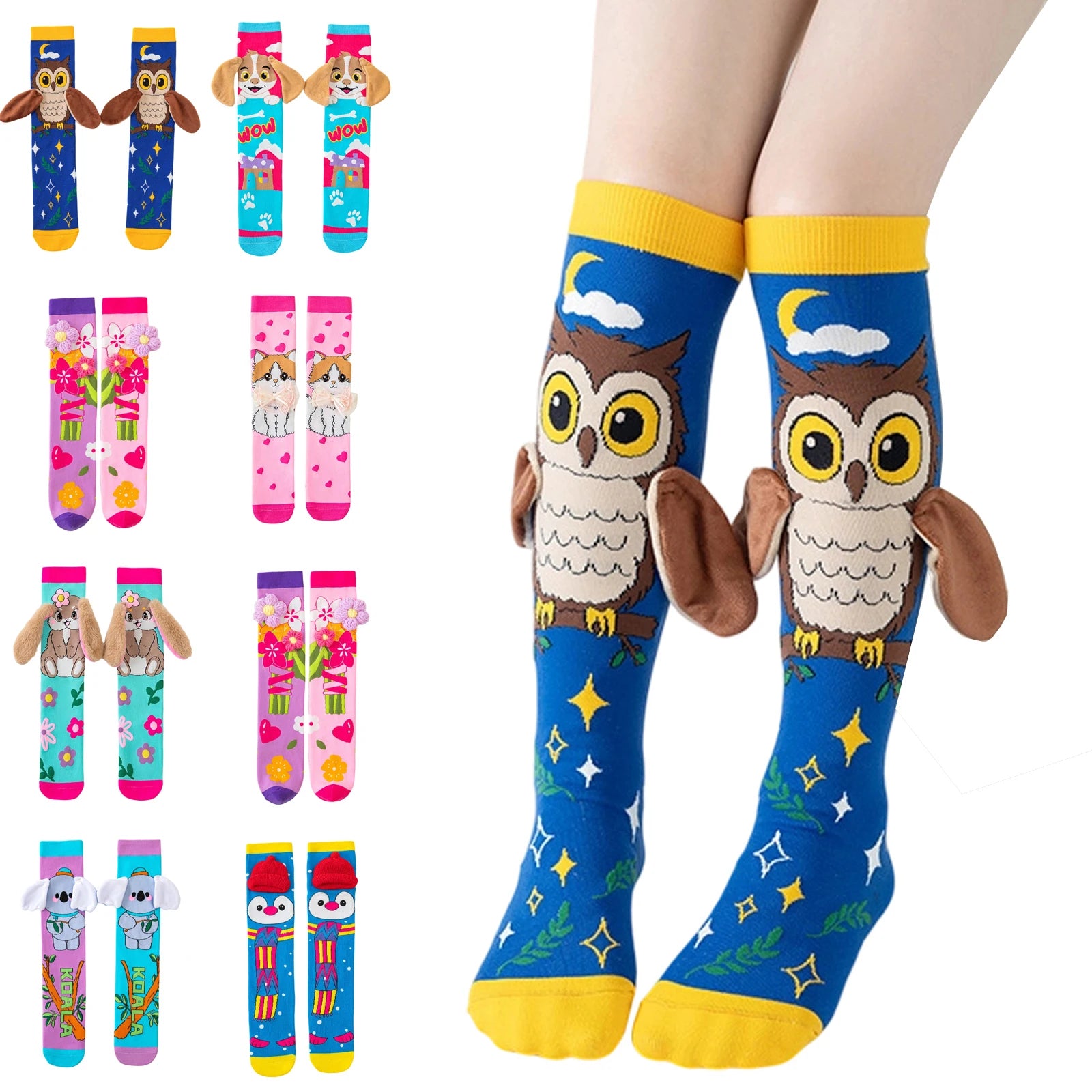Cute Cartoon Animal Knee-High Socks for Kids