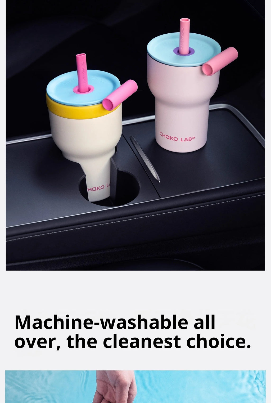 Chakolab Large Capacity Dual Enjoyment Cup High Aesthetic Coffee Cup Portable Detachable Winter Insulated Cup Water glass