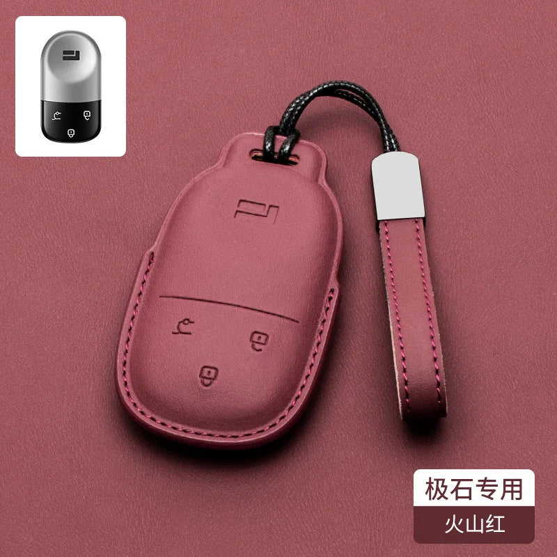 Rox01 2024 2025 2026 Car Leather Key, Cover Remote Case Cover Car Keychain Holder Bag Accessories