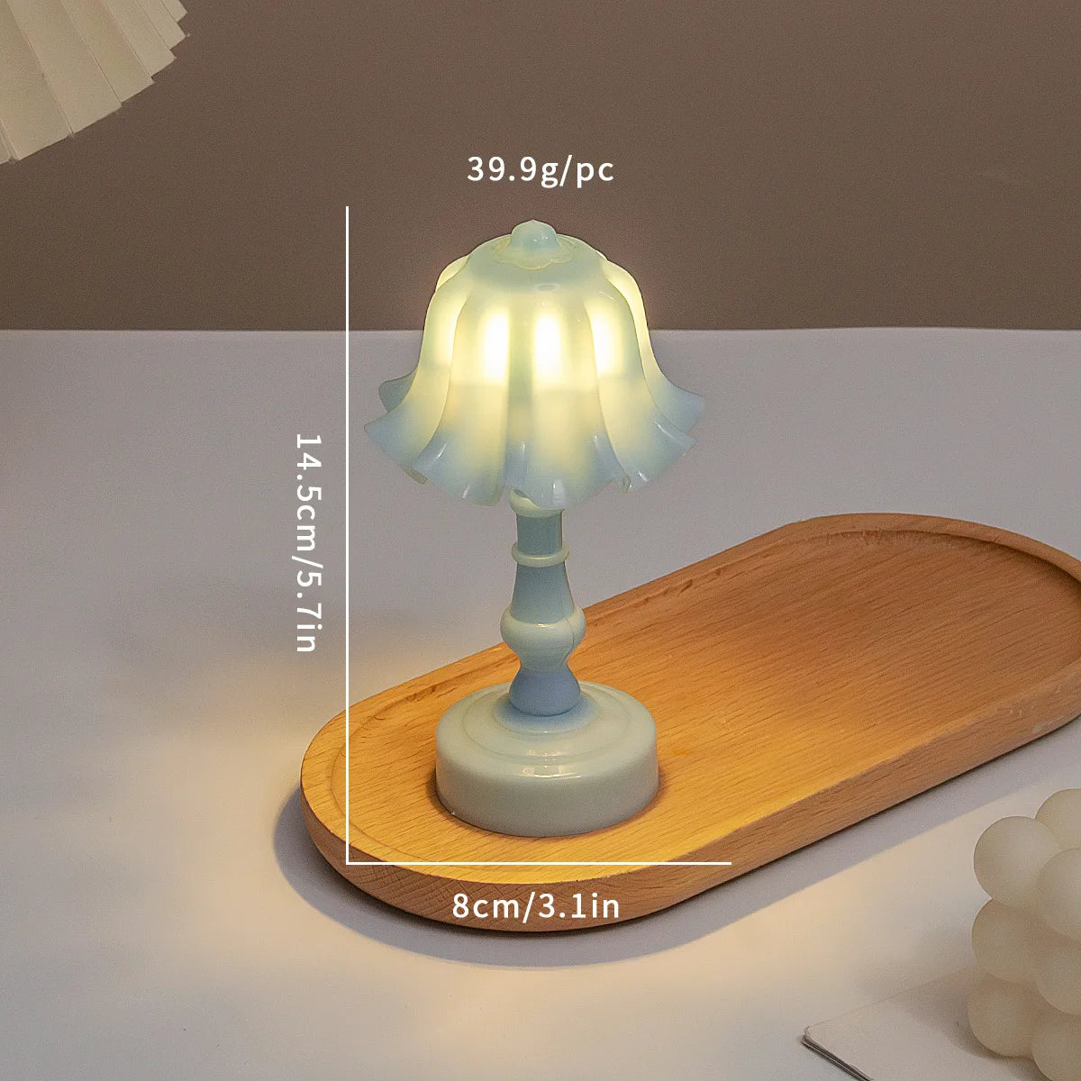 Miniature Flower Bud Table Lamp Night Light Furniture Home Model Decor Toy Doll, House Accessories Table