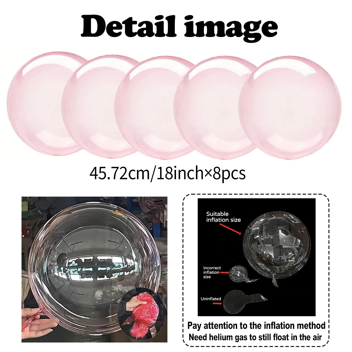 8pcs Crystal Popo Ball Transparent Color