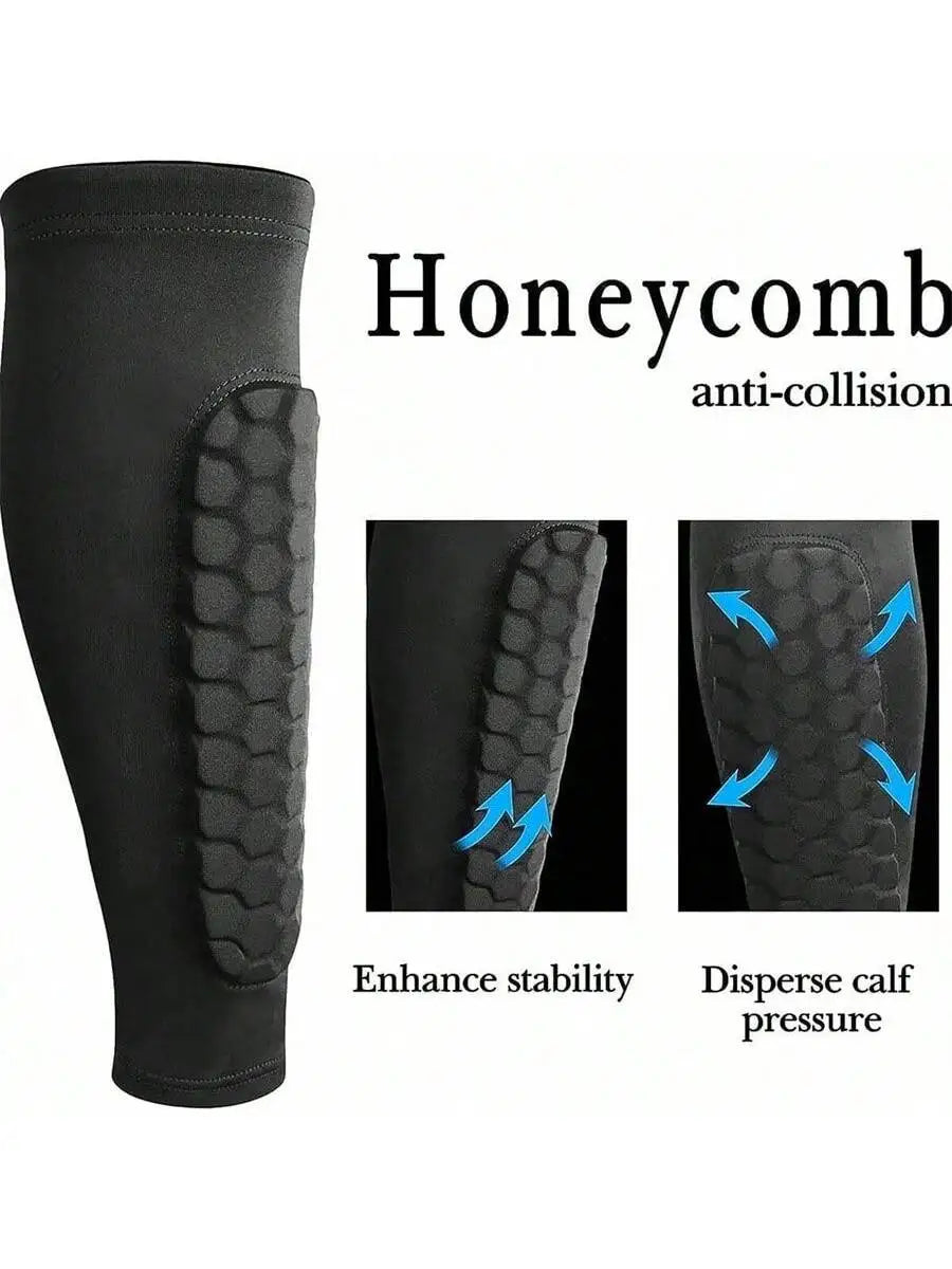 1Pcs Football shin sleeve with protective padding—comfortable, flexible, and perfect for football training and matches