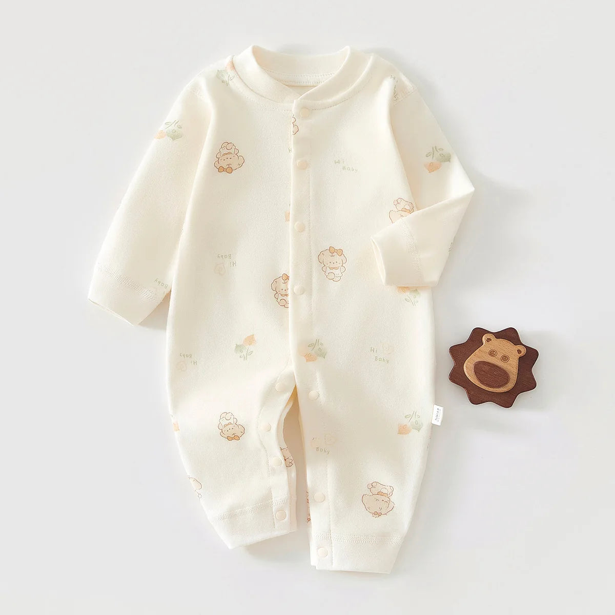 Baby Cotton Long Sleeve Onesie (0–18M)