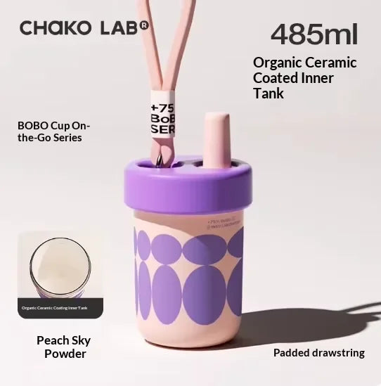 Chakolab Bobo Thermos Cup 485ML Stainless Steel Inner Pot Coffee Cup With Lifting Rope Camping Office Cup Desktop