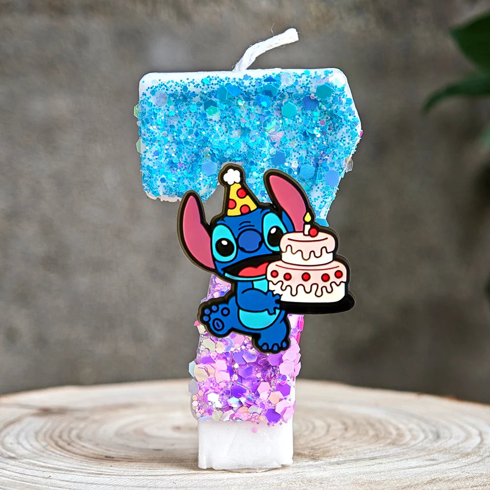 Lilo & Stitch Candle Number 0-9 Anime Digital Stitch Angel Children Themed Party Candles Baby Shower Party Gifts