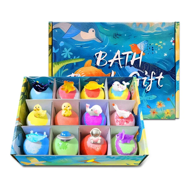 12Pcs Children's Ocean Bath Ball With Hidden Toys