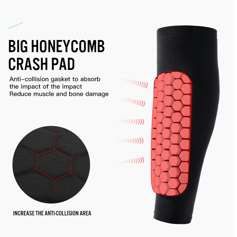 1Pcs Football shin sleeve with protective padding—comfortable, flexible, and perfect for football training and matches