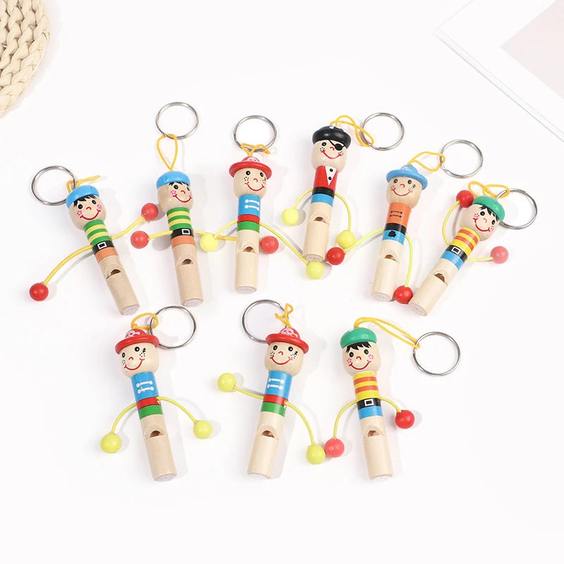 5/12/20pcs wooden pirate whistles – fun kids party favors.