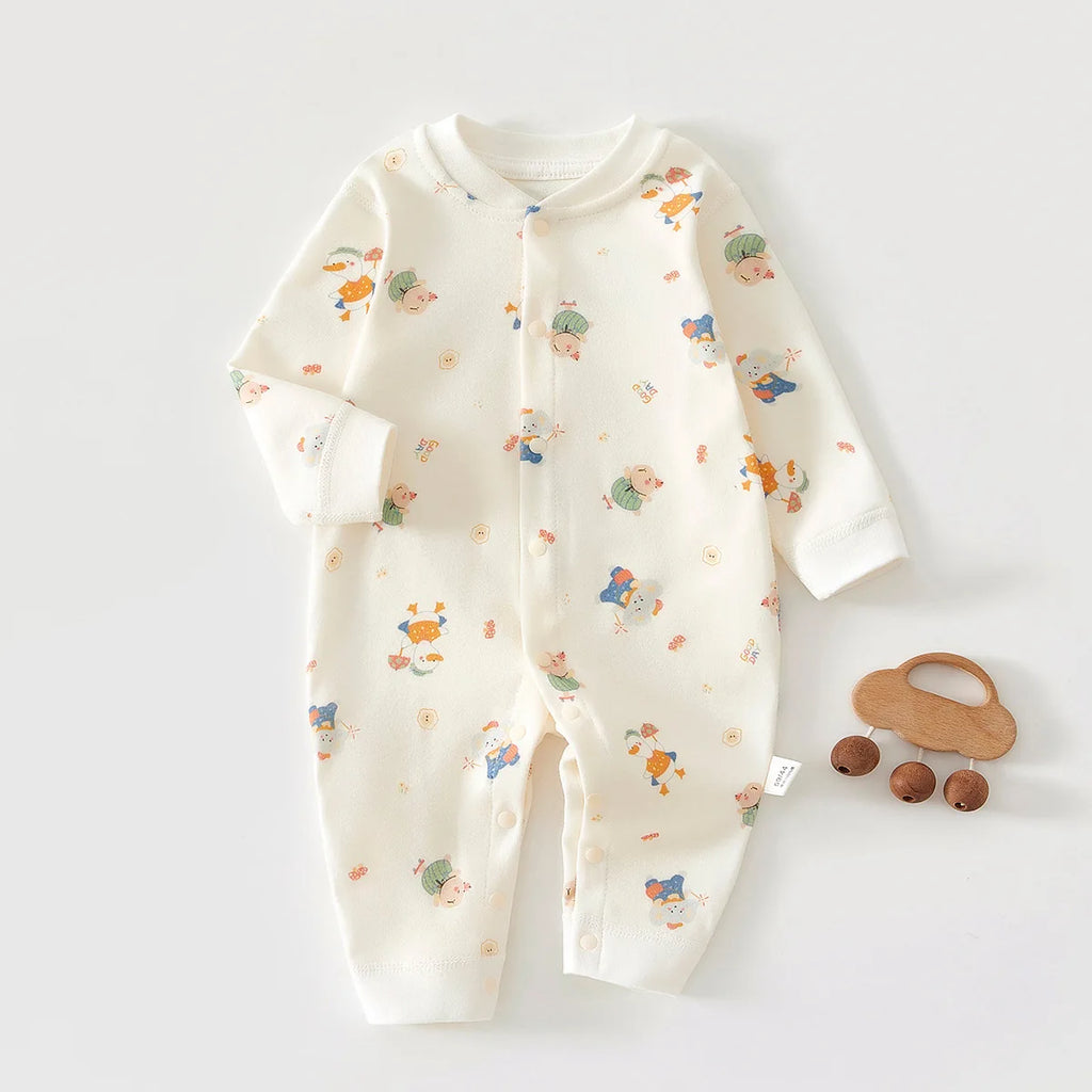 Baby Cotton Long Sleeve Onesie (0–18M)