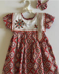 Vintage Princess-Style Red Floral Dress