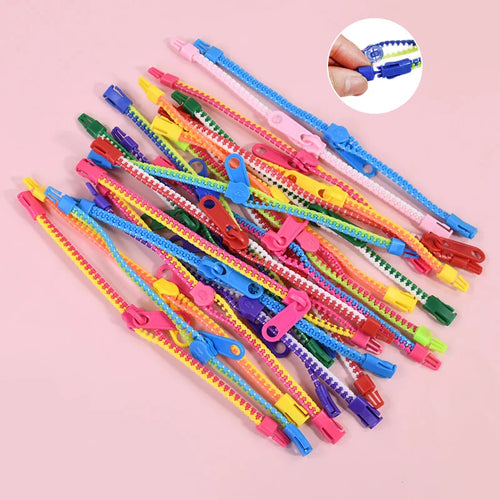 12/24pcs zipper bracelets – fun anti-stress fidget toys for kids party favors