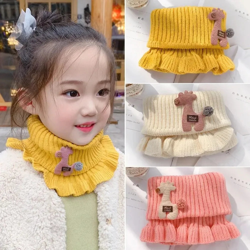 Warm, soft knitted scarf for kids, colorful, cozy, and perfect for winter.