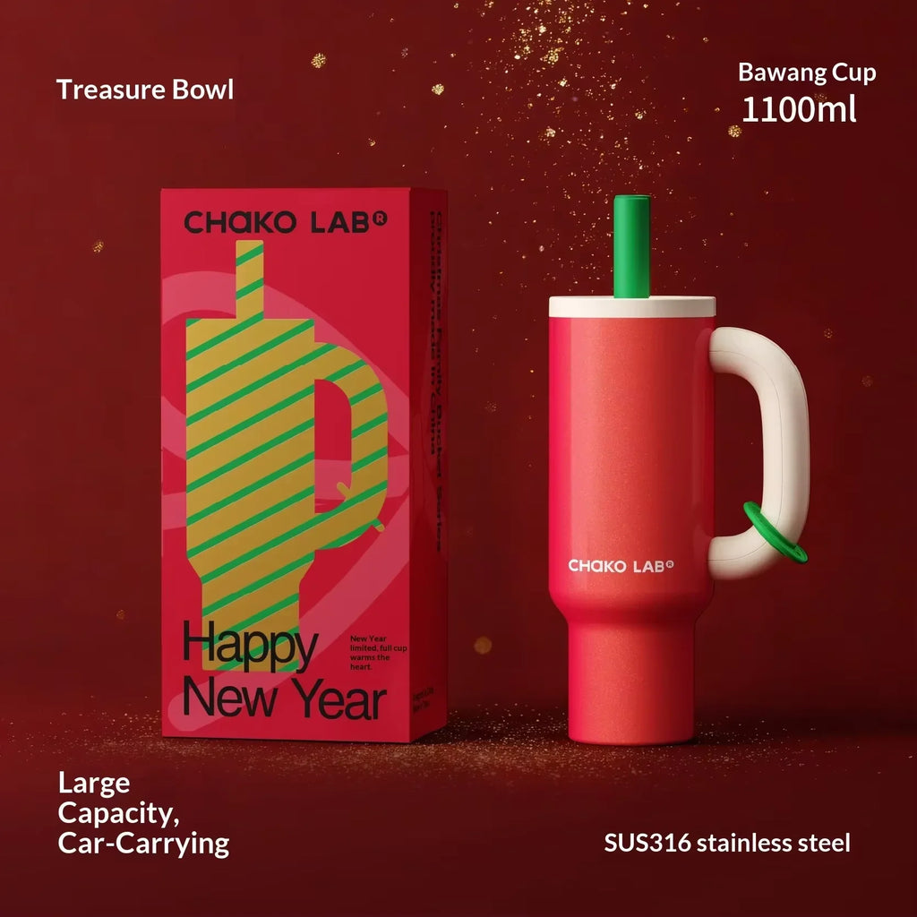 Chakolab 1050ML Large Capacity Straw Thermos Cup 316 Stainless Steel Camping Coffee Cups Portable Outdoor Water Glasses