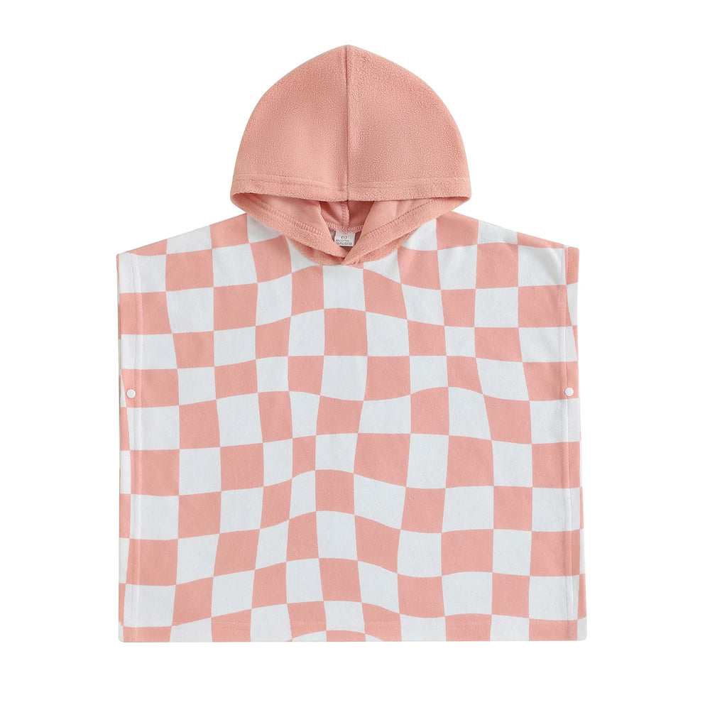 Kids Hooded Beach Poncho Towels Summer Swimwear