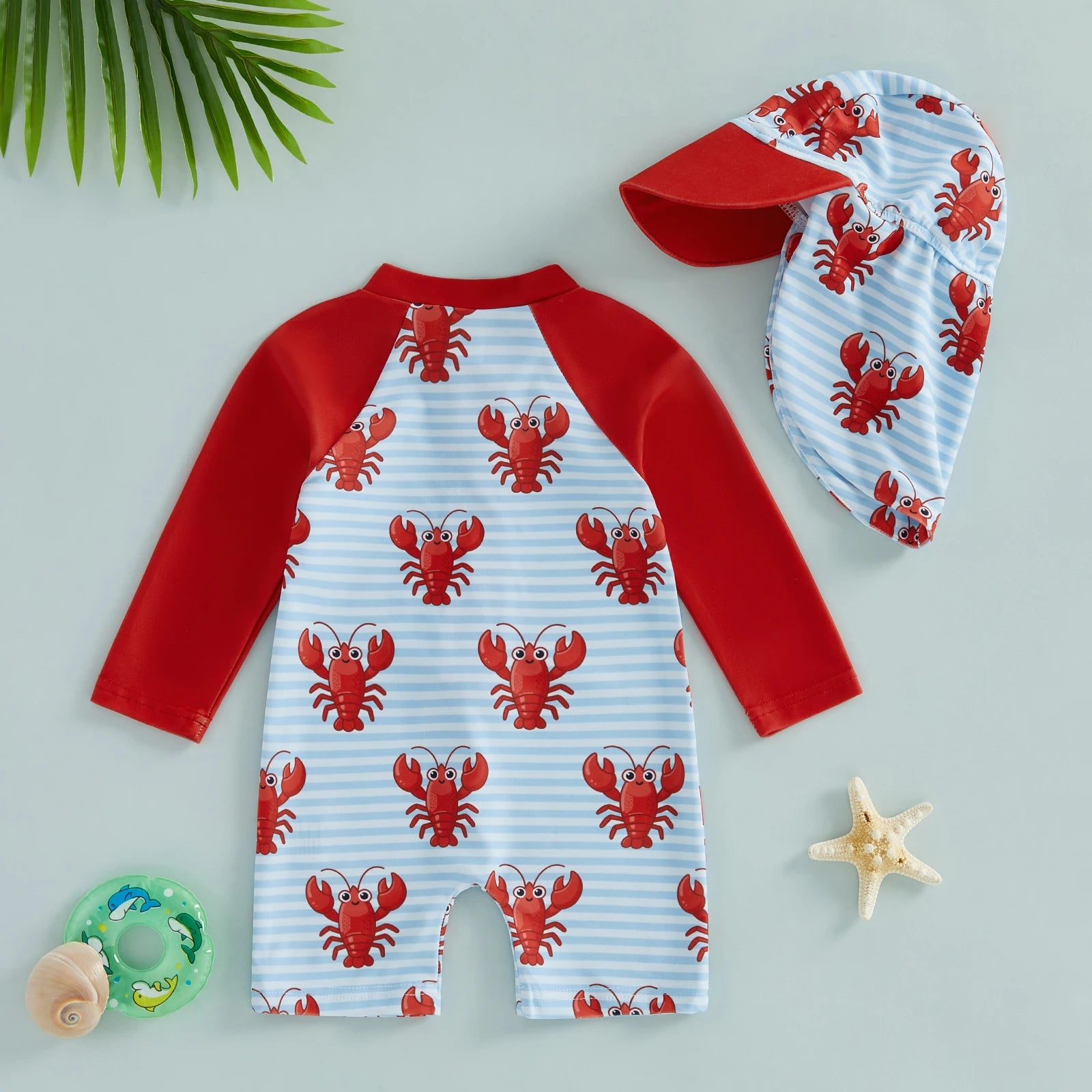 Toddler Boys Swimsuit 2Pcs Set Long Sleeve