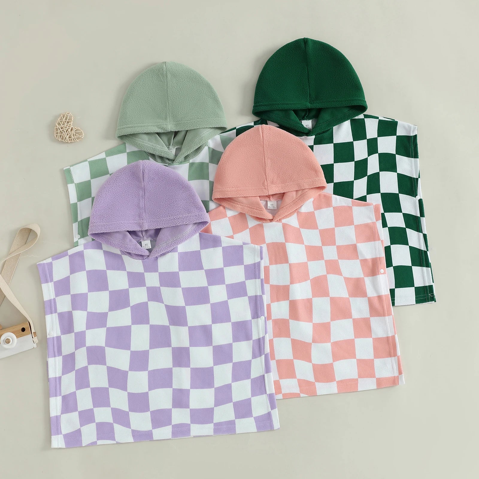 Kids Hooded Beach Poncho Towels Summer Swimwear