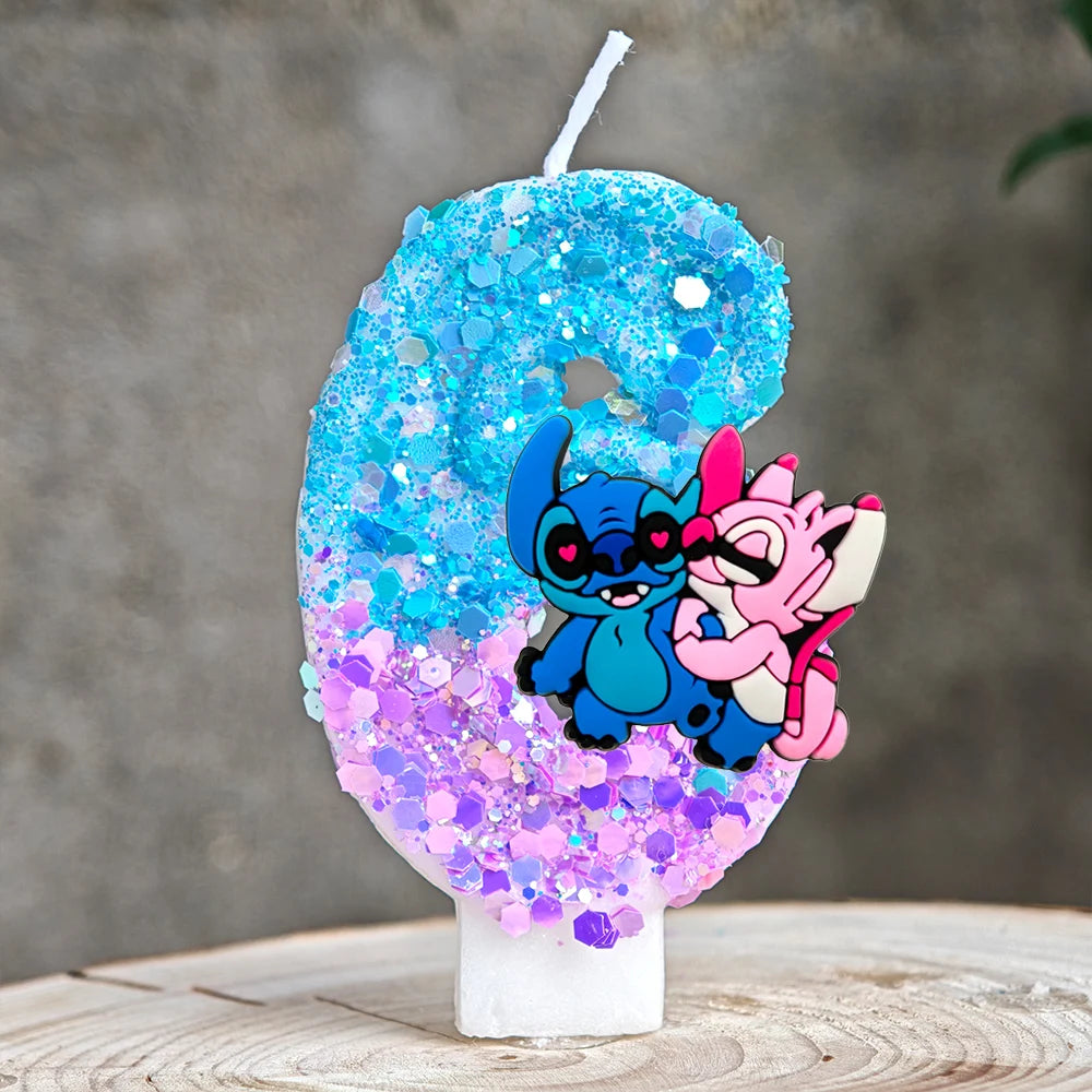 Lilo & Stitch Candle Number 0-9 Anime Digital Stitch Angel Children Themed Party Candles Baby Shower Party Gifts