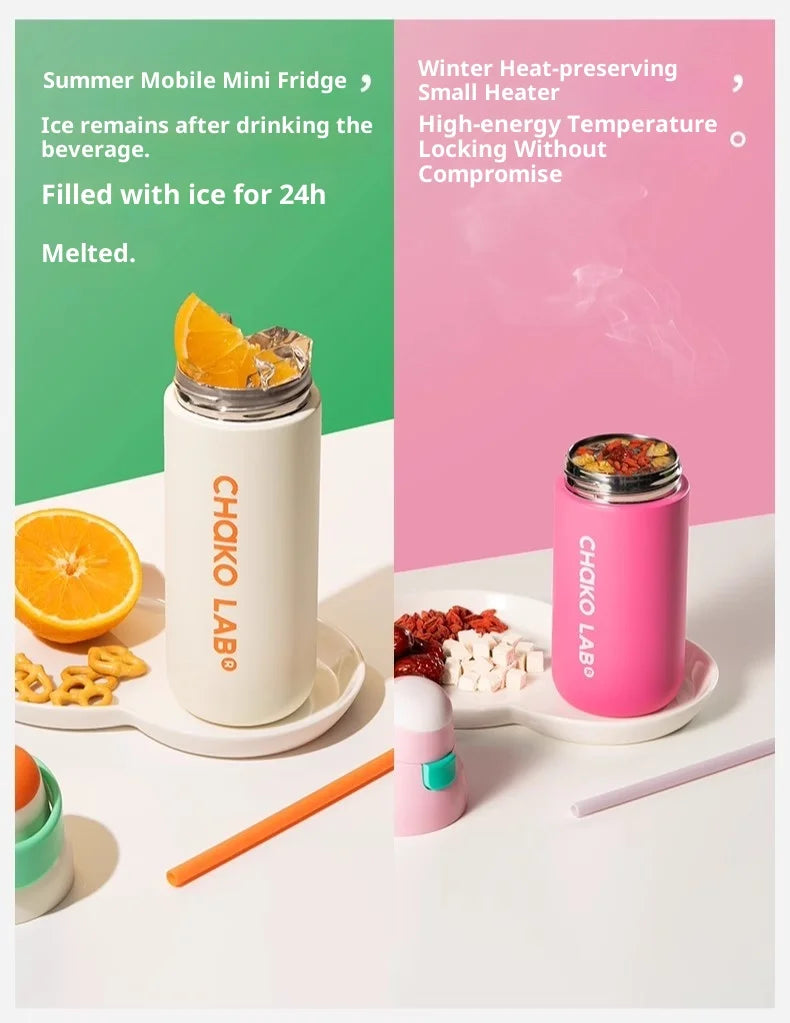 Chakolab 550/700ML Large Capacity Sports Water Cup Portable Insulated Straw Cup Stainless Steel Coffee Water Glass