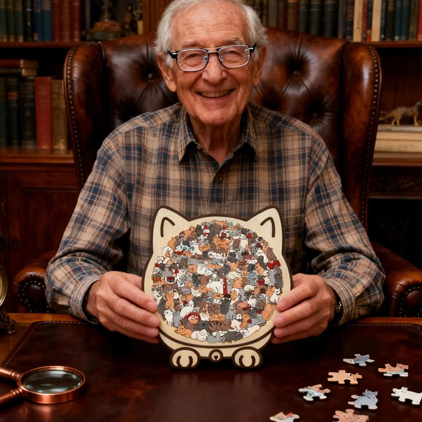 135 PC Cat-shaped Wooden  Puzzle Unique