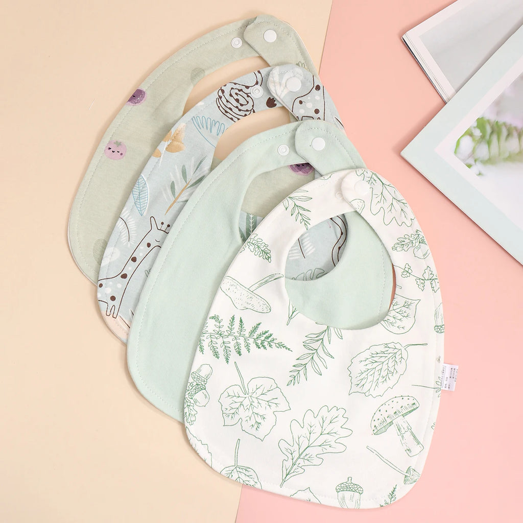 4pcs Cotton Baby Bibs for Boys & Girls