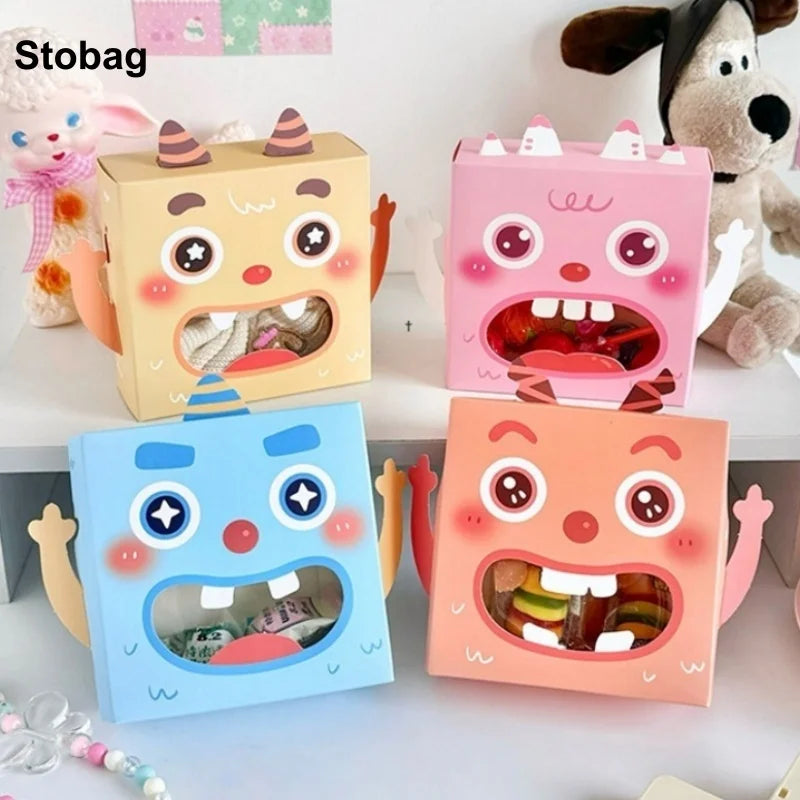 20PCS Cartoon Kraft Candy Gift Boxes with Window