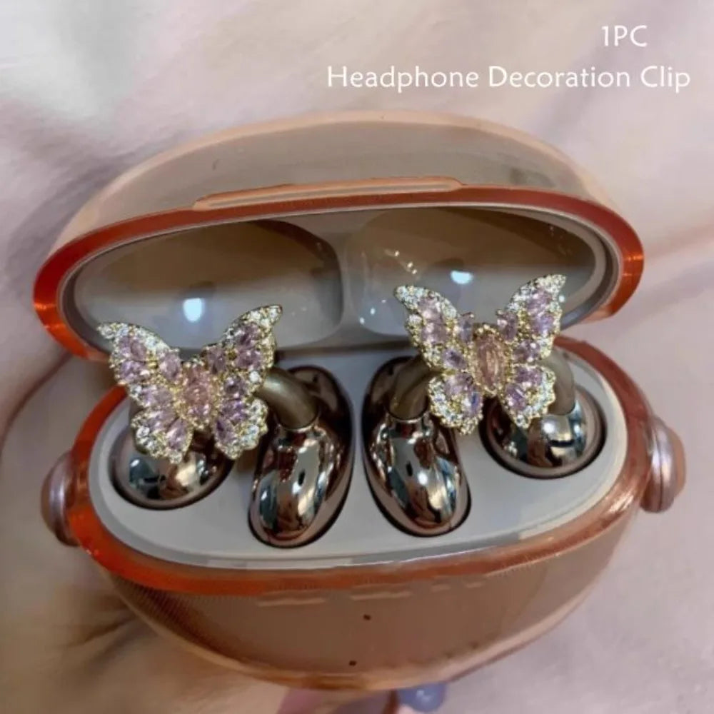 Headphone Diameter Buckle Zircon Rotatable Headphone Decoration Clip