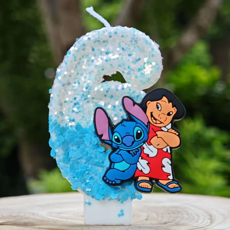 Lilo & Stitch Candle Number 0-9 Anime Digital Stitch Angel Children Themed Party Candles Baby Shower Party Gifts