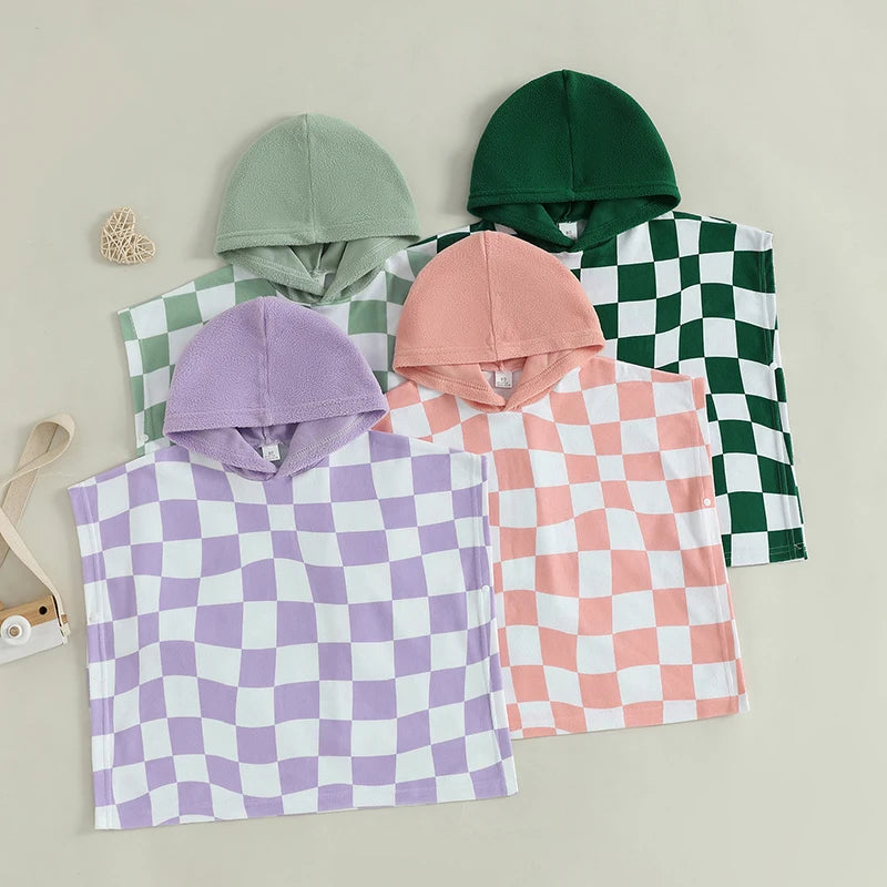 Kids Hooded Beach Poncho Towels Summer Swimwear