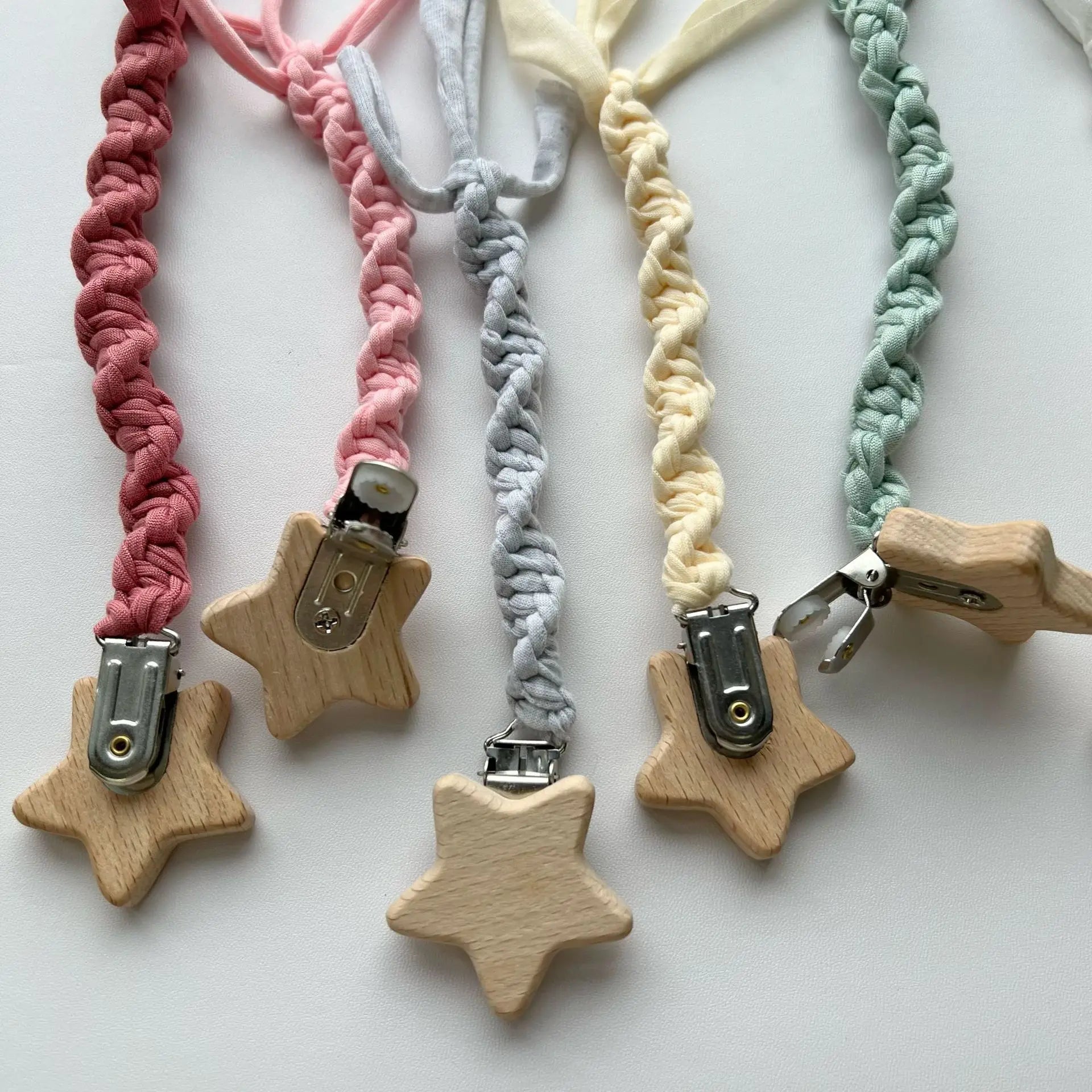 Woven Pacifier Clip with Star Charm