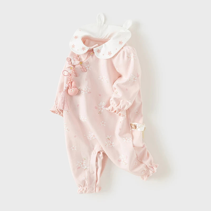 Dave Bella Brand Floral Baby Romper – Soft Cotton Autumn Jumpsuit