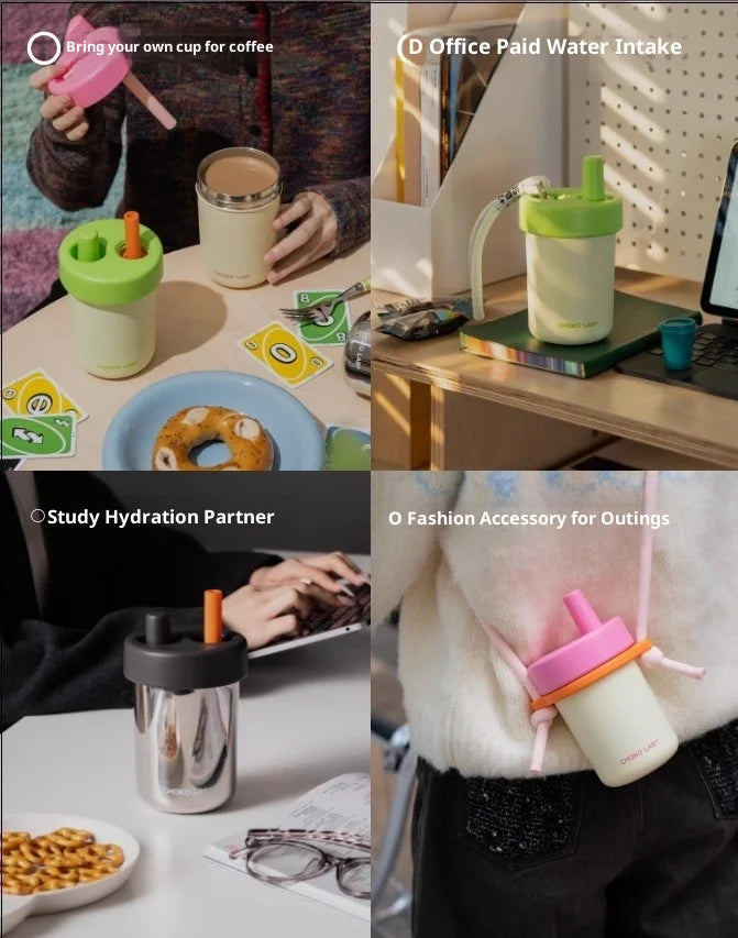 Chakolab Bobo Thermos Cup 485ML Stainless Steel Inner Pot Coffee Cup With Lifting Rope Camping Office Cup Desktop