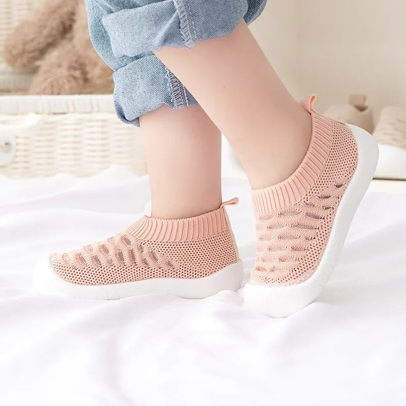 Baby Shoes Anti-slip Breathable Infant Crib Floor Socks with Rubber Sole for Children Shoes Soft Bottom Slippers