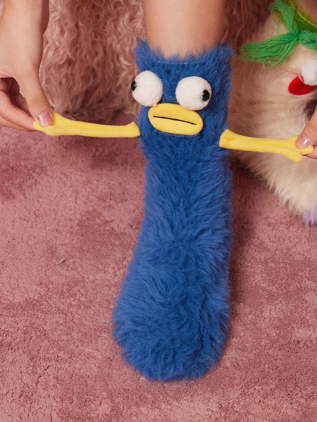 1 Pair of Funny Sleep Socks, Ugly, Cute and Versatile Little Monster Socks