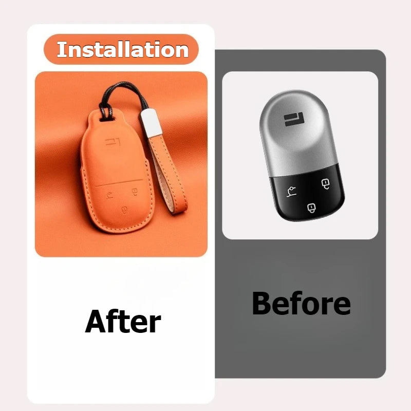 Rox01 2024 2025 2026 Car Leather Key, Cover Remote Case Cover Car Keychain Holder Bag Accessories