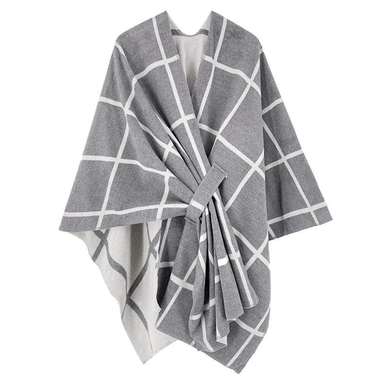 Luxury winter poncho for women, warm, stylish, and perfect for cozy, windproof outing