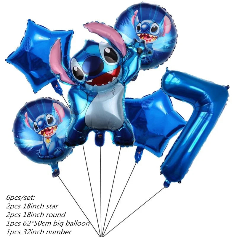 Lilo&Stitch Party Supplies Cup, Plates, Tablecloth, Balloons, Cake Toppers, Gift Box Birthday Party Decoration